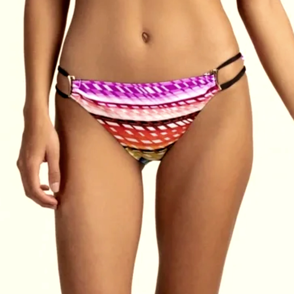 Trina Turk Prismatic Multi Side String Hipster Bikini Bottoms | Size 12